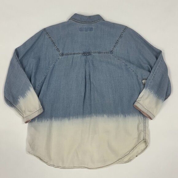 7 For All Mankind Ombré Denim Button-Up Shirt - Picture 8 of 9